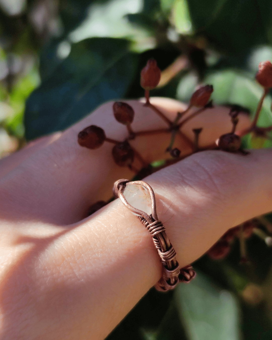 Rutilated Quartz Adjustable Ring - Sacred