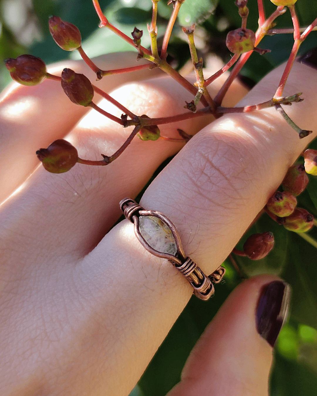 Rutilated Quartz Adjustable Ring - Sacred