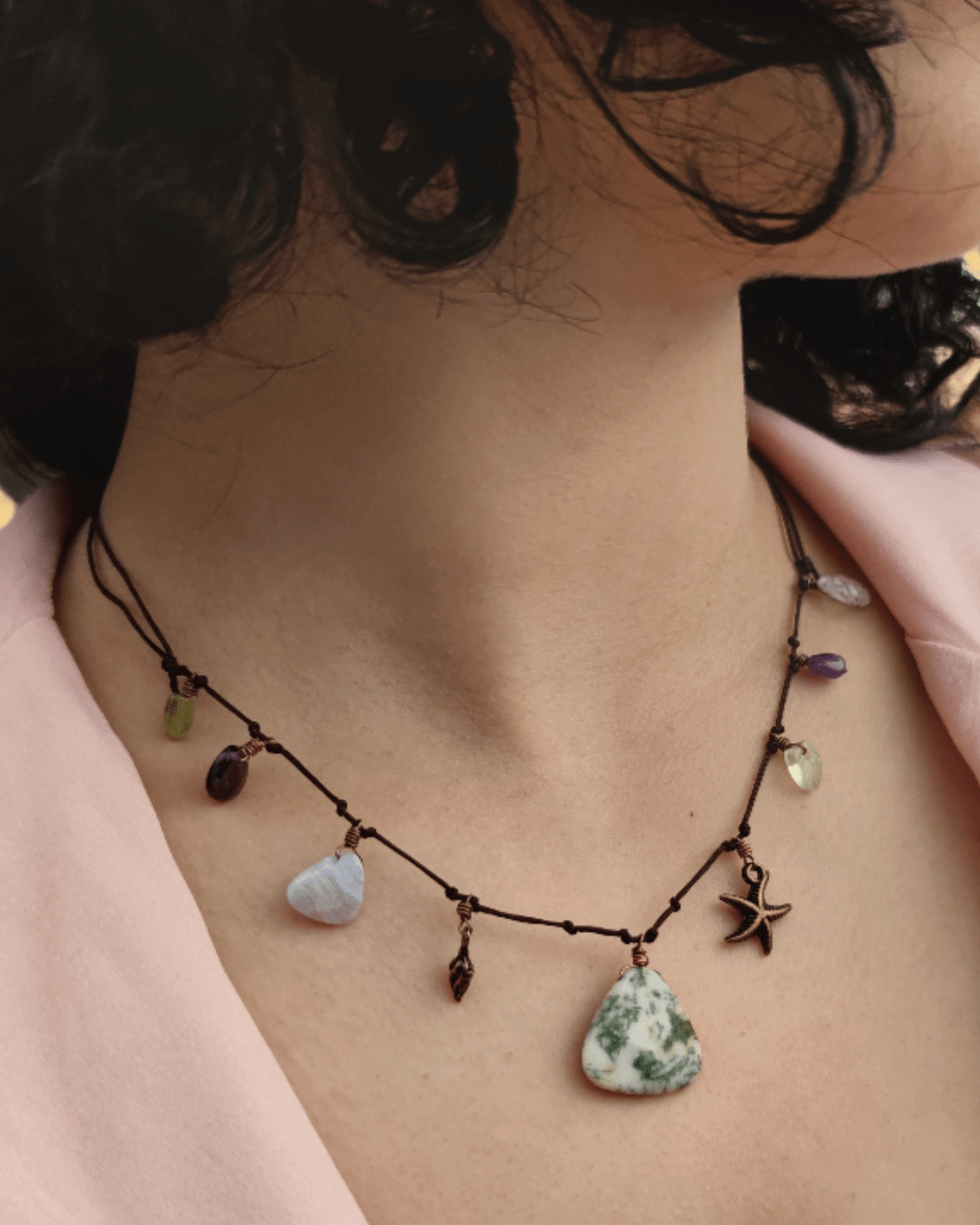 Invest in our Shoreline • Beach Crystals Necklace from our Energy Cleansing Jewelry in Lebanon at Sacred.