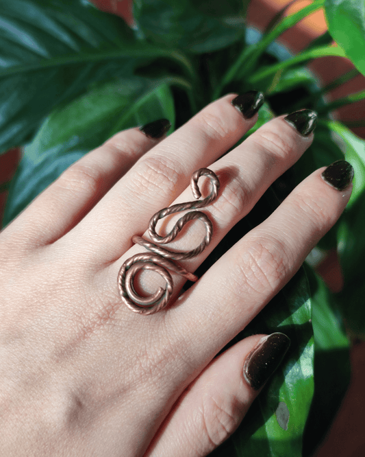 Embrace bold, grounded strength! Invest in our Twist Oxidized Pure Copper Thick Rings from our Energy Cleansing Jewelry Collection in Lebanon at Sacred.