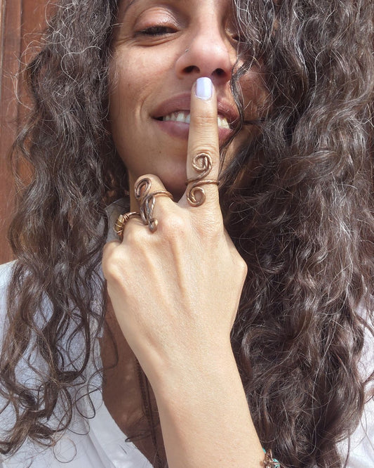Embrace bold, grounded strength! Invest in our Twist Oxidized Pure Copper Thick Rings from our Energy Cleansing Jewelry Collection in Lebanon at Sacred.