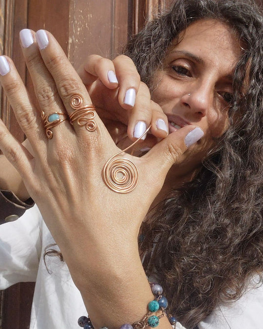 Amplify your bio-energetic flow with Vortex! Invest in our Pure Copper Palm Cuff from our Copper Jewelry for Healthy Bio-Energetic Flow in Lebanon at Sacred!