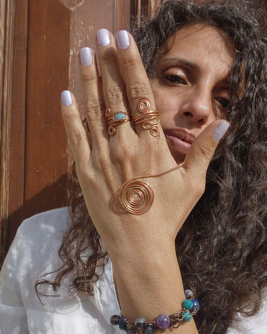 Amplify your bio-energetic flow with Vortex! Invest in our Pure Copper Palm Cuff from our Copper Jewelry for Healthy Bio-Energetic Flow in Lebanon at Sacred!