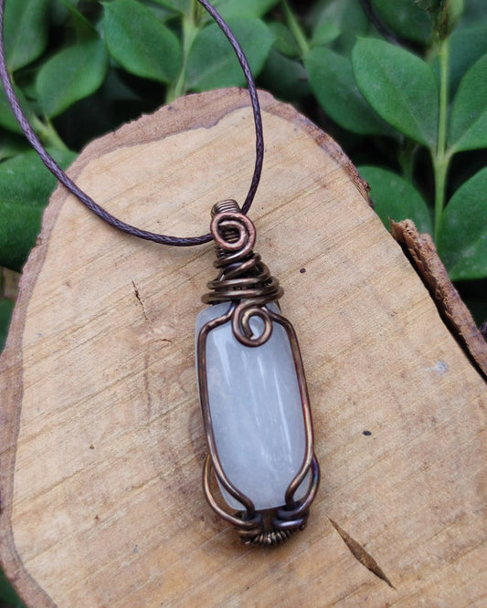 Invest in our Polar Necklace - White Quartz for Expansion - Crystal Wrapped in Copper Jewelry in Lebanon at Sacred!